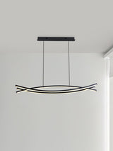 Modern Wishbone LED Linear Chandelier Large Pendant Light for Kitchen Island and Dining Room