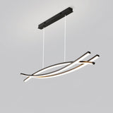 Modern Wishbone LED Linear Chandelier Large Pendant Light for Kitchen Island and Dining Room