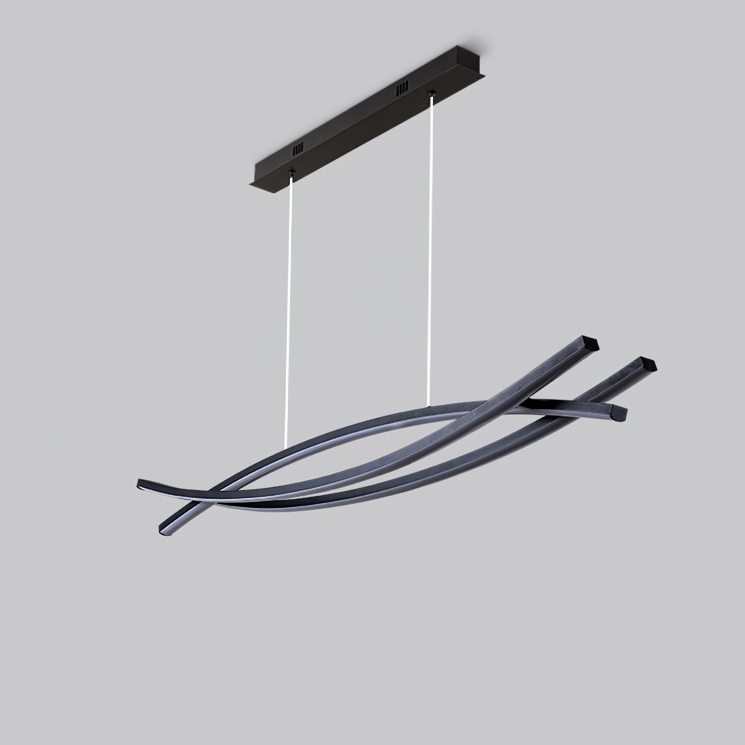 Modern Wishbone LED Linear Chandelier Large Pendant Light for Kitchen Island and Dining Room