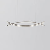 Modern Wishbone LED Linear Chandelier Large Pendant Light for Kitchen Island and Dining Room