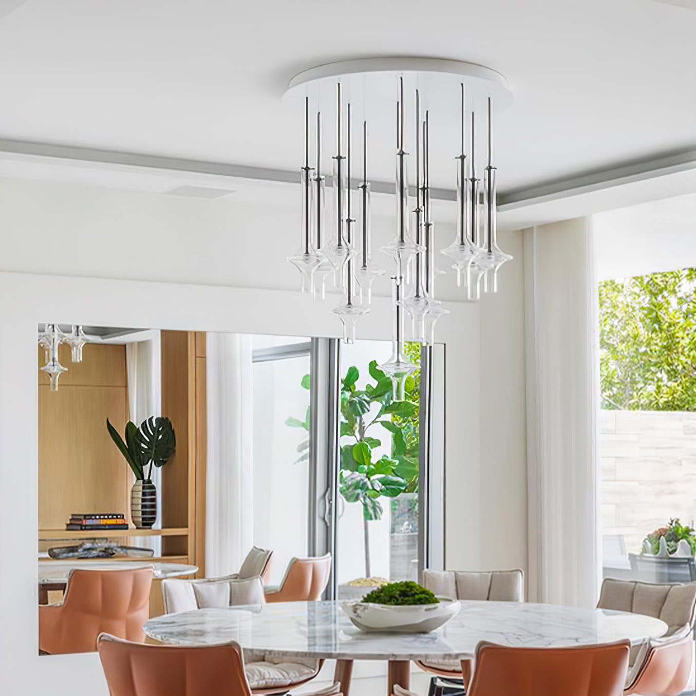 Modern Wonder Borosilicate Glass LED Pendant Light for Living Room and Dining Space