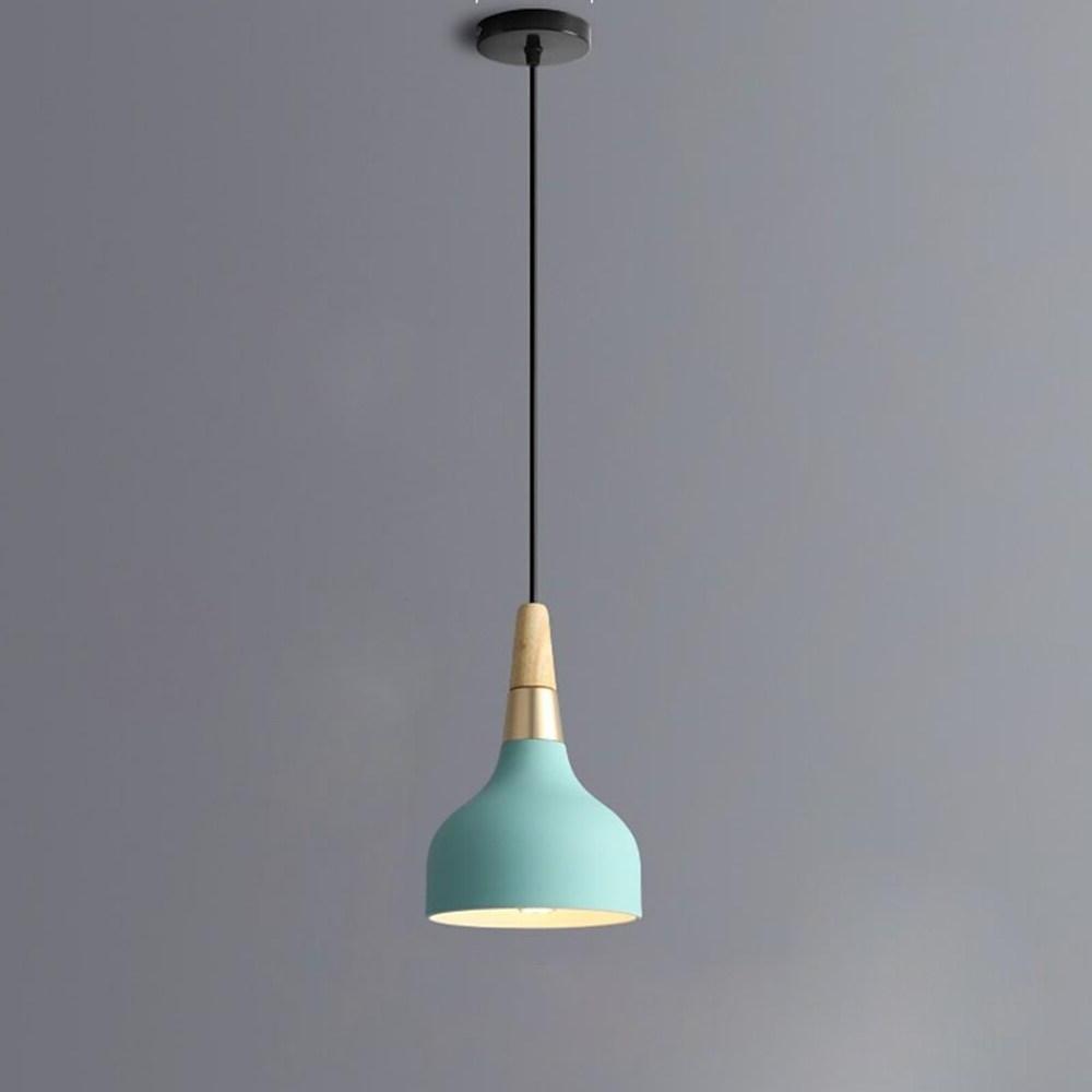 Modern Wood and Bamboo LED Pendant Light with Metal Shade for Kitchen Island and Bedroom