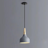 Modern Wood and Bamboo LED Pendant Light with Metal Shade for Kitchen Island and Bedroom