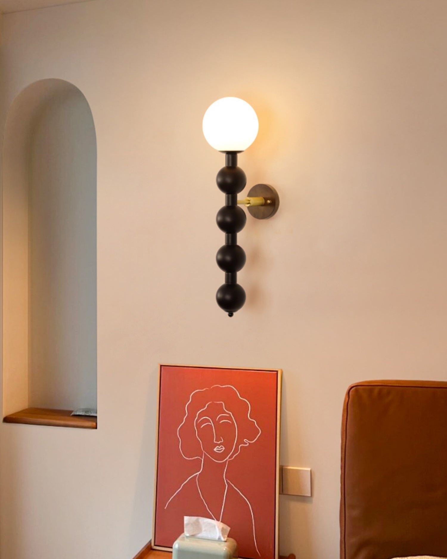 Modern Wood and Glass Bubbly Wall Sconce Lighting for Indoor Home Decor