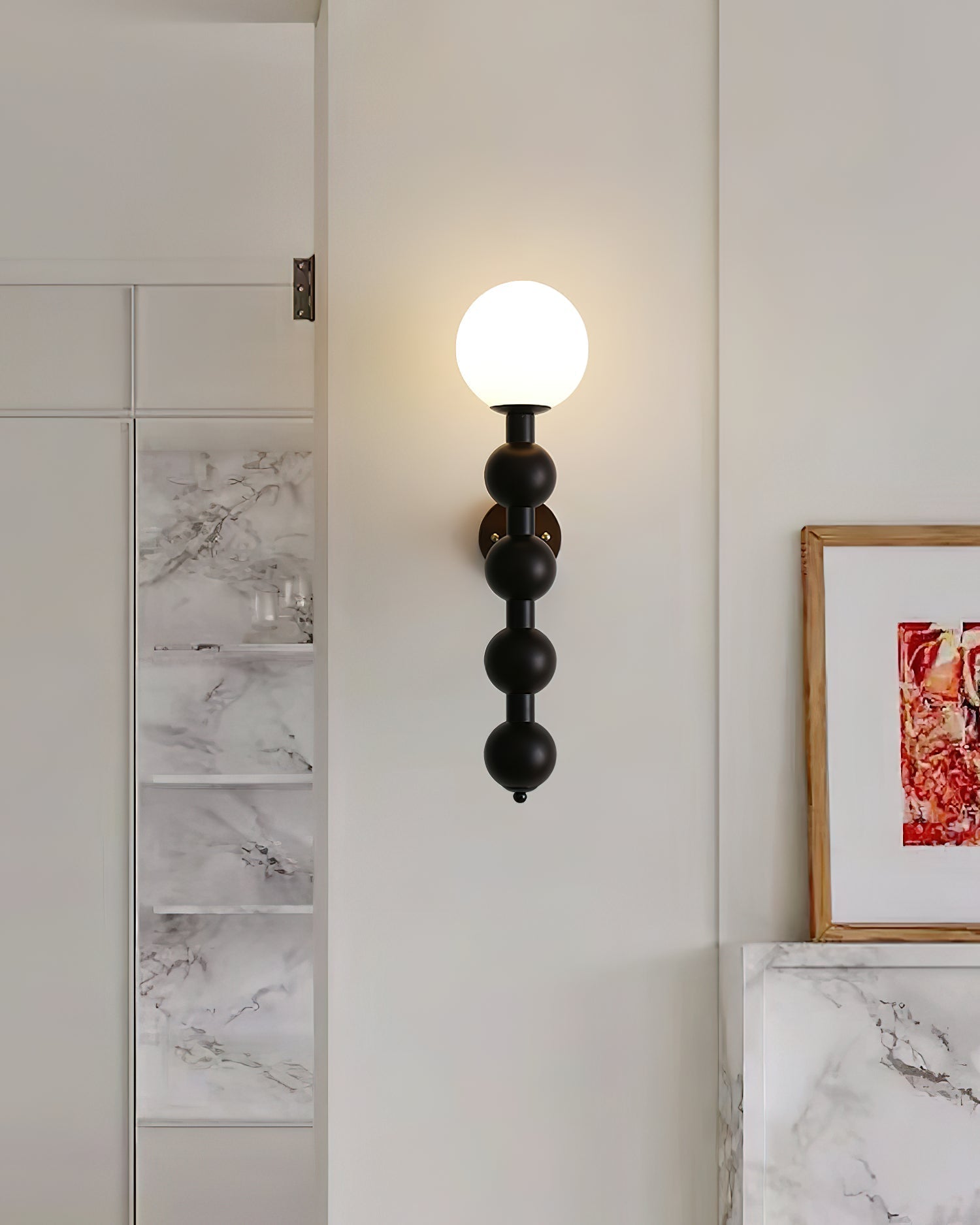Modern Wood and Glass Bubbly Wall Sconce Lighting for Indoor Home Decor