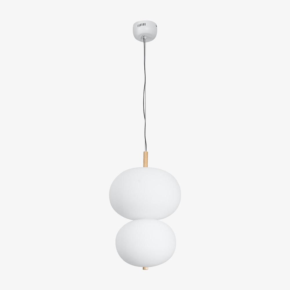 Modern Wood and Hand Blown Glass Sphere LED Pendant Light for Home Decor