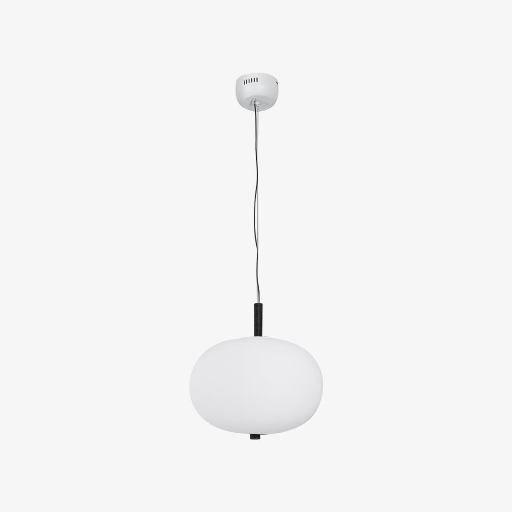 Modern Wood and Hand Blown Glass Sphere LED Pendant Light for Home Decor