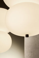 Modern Wood and Hand Blown Glass Sphere LED Pendant Light for Home Decor
