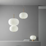 Modern Wood and Hand Blown Glass Sphere LED Pendant Light for Home Decor