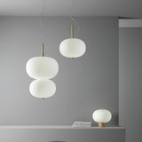 Modern Wood and Hand Blown Glass Sphere LED Pendant Light for Home Decor
