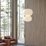 Modern Wood and Hand Blown Glass Sphere LED Pendant Light for Home Decor