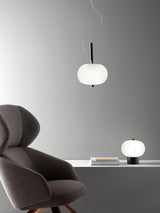 Modern Wood and Hand Blown Glass Sphere LED Pendant Light for Home Decor