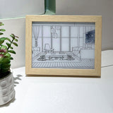 Modern Wood LED Art Photo Frame Bedside Lamp for Creative Home Decor