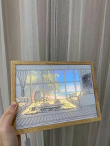 Modern Wood LED Art Photo Frame Bedside Lamp for Creative Home Decor