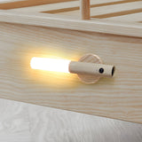 Modern Wooden Motion Sensor Night Light USB Rechargeable Magnetic LED Wall Sconce Portable Flashlight