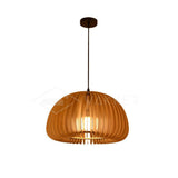 Modern Wooden Pumpkin Pendant Light Organic Nordic Style Ceiling Hanging Lamp