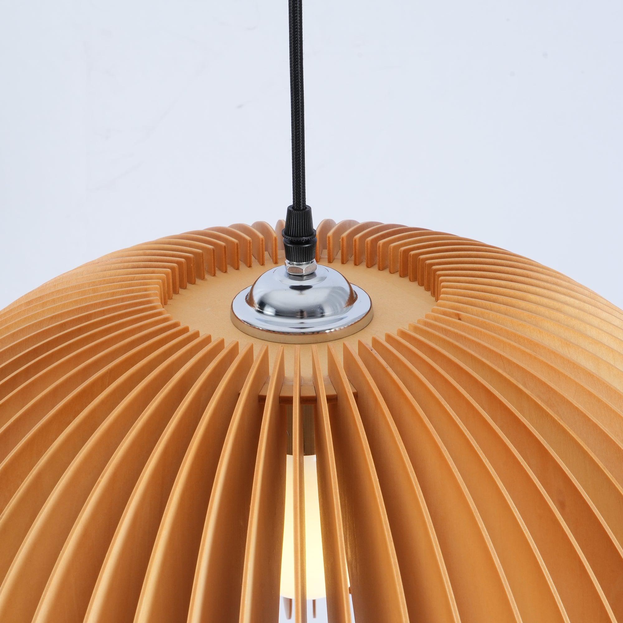 Modern Wooden Pumpkin Pendant Light Organic Nordic Style Ceiling Hanging Lamp