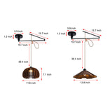Modern Wooden Swing Arm Pendant Light Adjustable Umbrella Chandelier with 3 Color Dimming