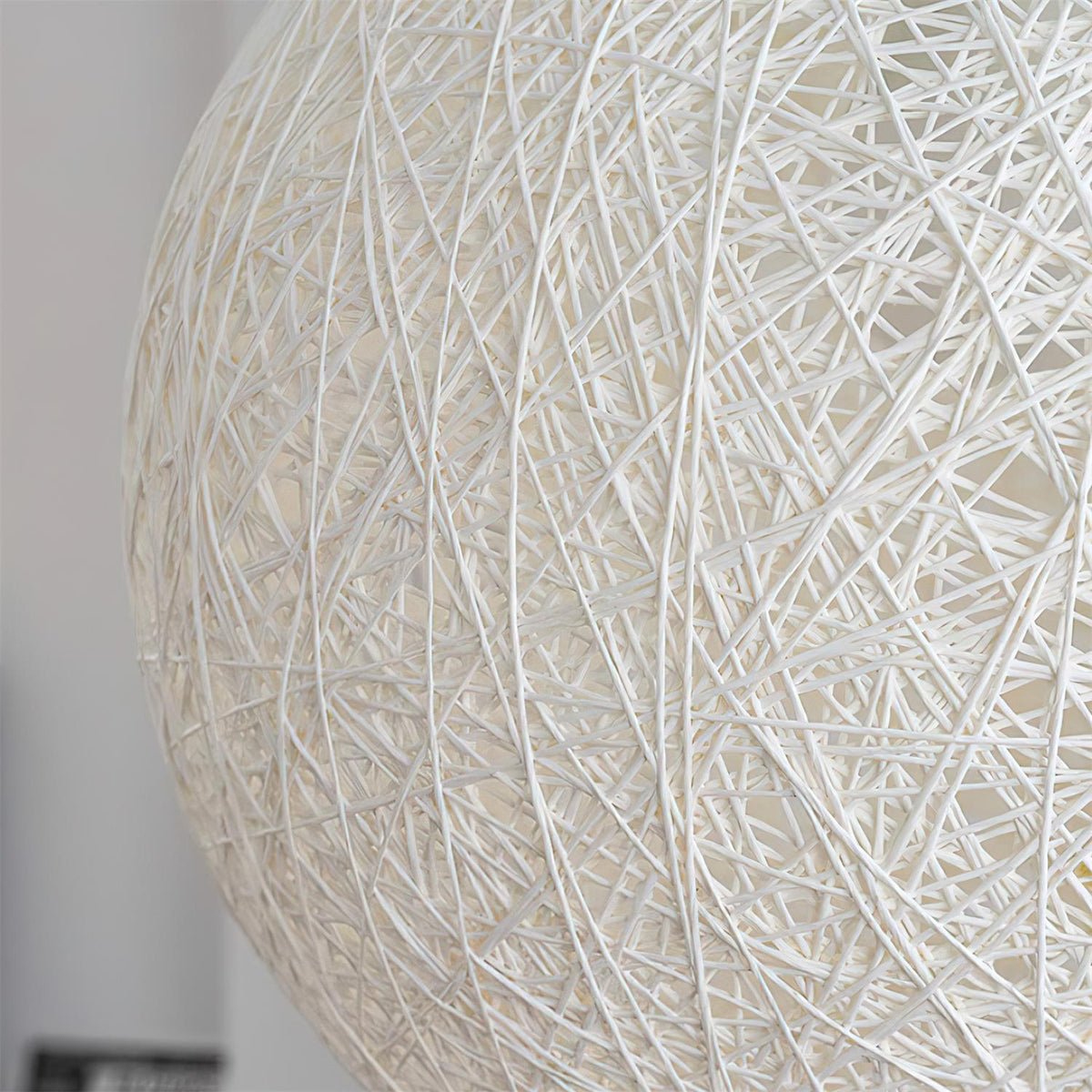 Modern Woven Hemp Rattan Sphere Pendant Light Organic Nest Style Ceiling Fixture
