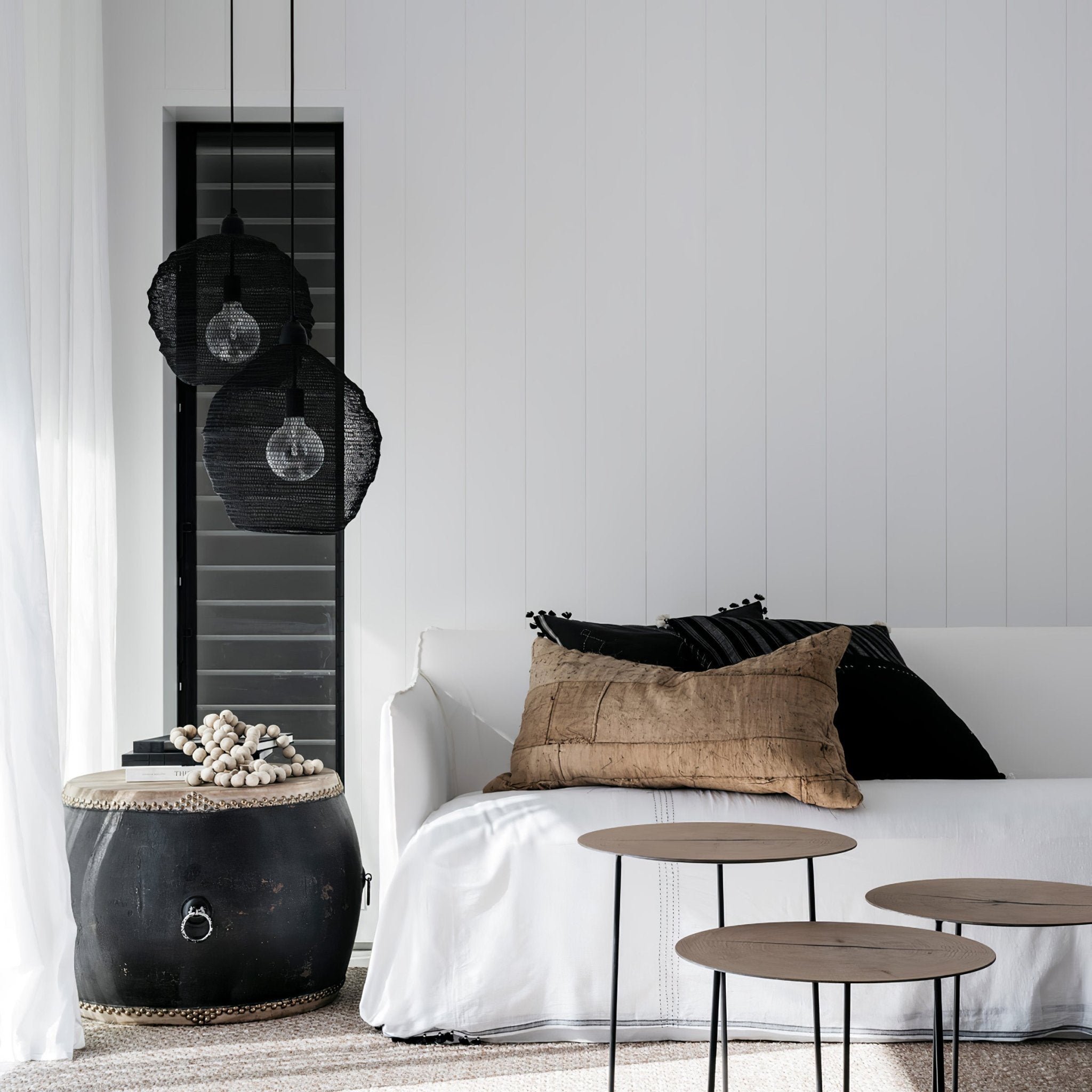 Modern Woven Steel Mesh Pendant Lamp Rustic Industrial Hanging Light for Living Room Kitchen