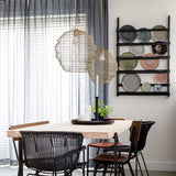 Modern Woven Steel Mesh Pendant Lamp Rustic Industrial Hanging Light for Living Room Kitchen