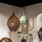 Modern Woven Steel Mesh Pendant Lamp Rustic Industrial Hanging Light for Living Room Kitchen