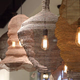 Modern Woven Steel Mesh Pendant Lamp Rustic Industrial Hanging Light for Living Room Kitchen