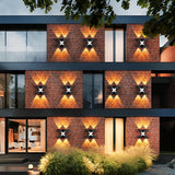 Modern X Shape LED Outdoor Wall Sconce IP65 Waterproof Black Aluminum Exterior Light Fixture