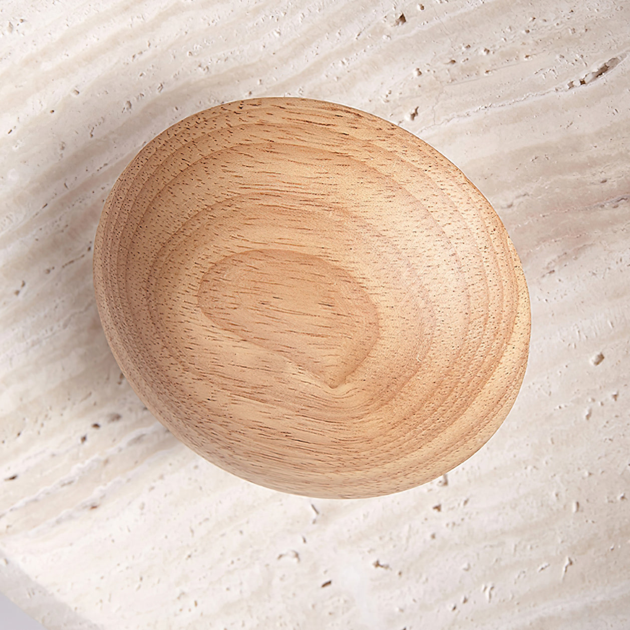 Modern Yellow Travertine and Solid Wood LED Pendant Lamp Natural Stone Hanging Ceiling Light