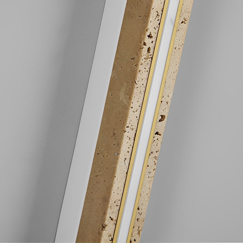 Modern Yellow Travertine LED Wall Sconce Wabi Sabi Japanese Style Linear Light