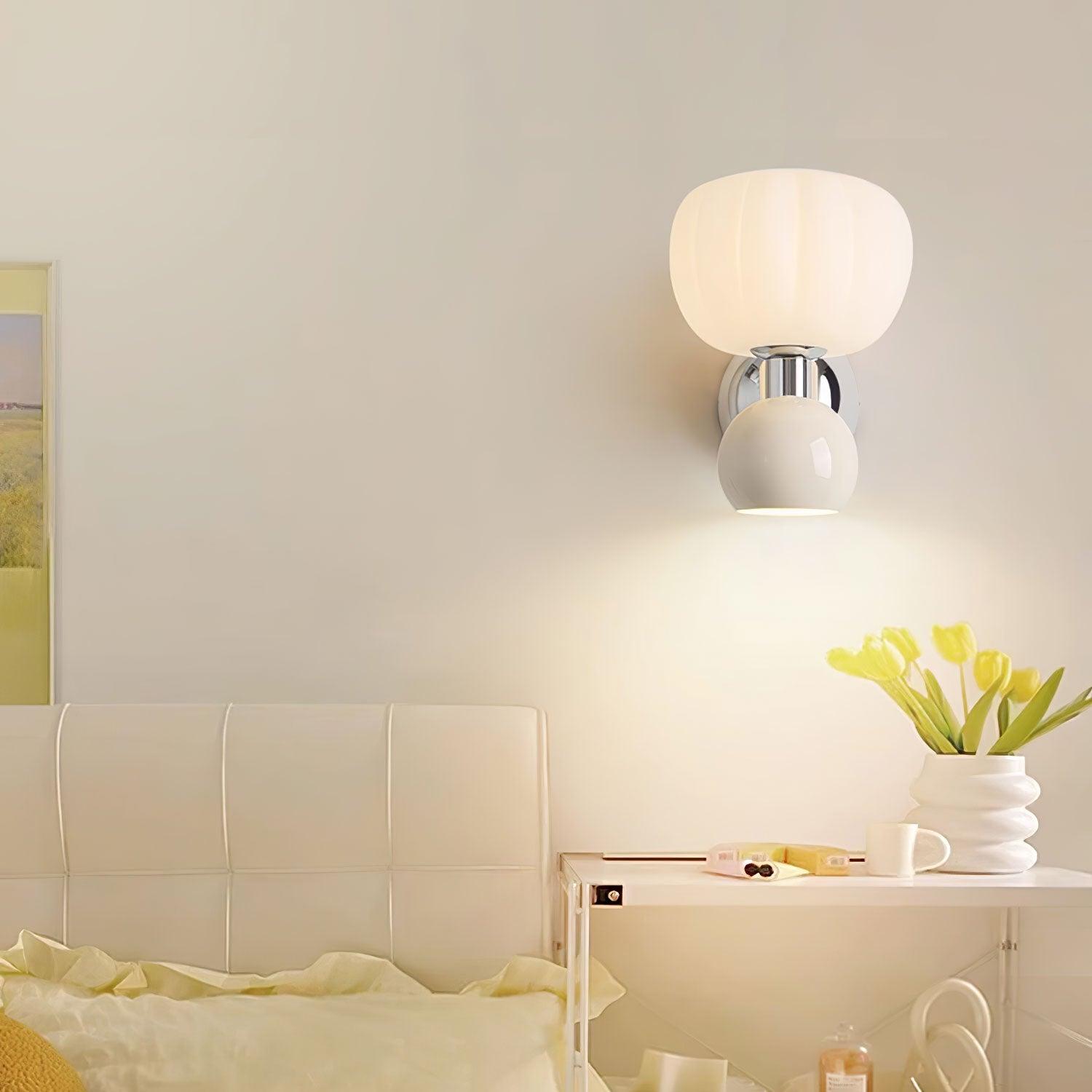 Moderno Cream Wall Mounted Light Sconce Polished Chrome Interior Fixture Set of 2