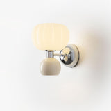 Moderno Cream Wall Mounted Light Sconce Polished Chrome Interior Fixture Set of 2