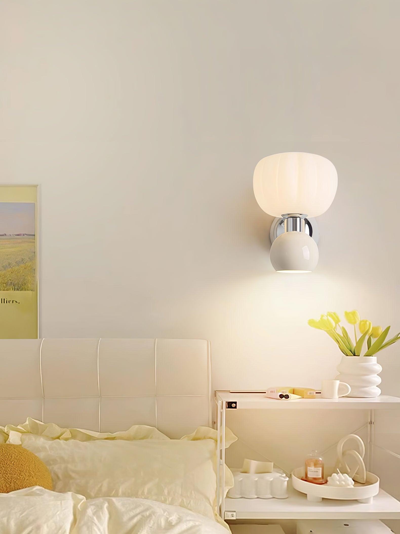 Moderno Cream Wall Mounted Light Sconce Polished Chrome Interior Fixture Set of 2