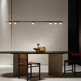 Modulo Modern Linear LED Chandelier Horizontal Geometric Pendant Light Gold Finish