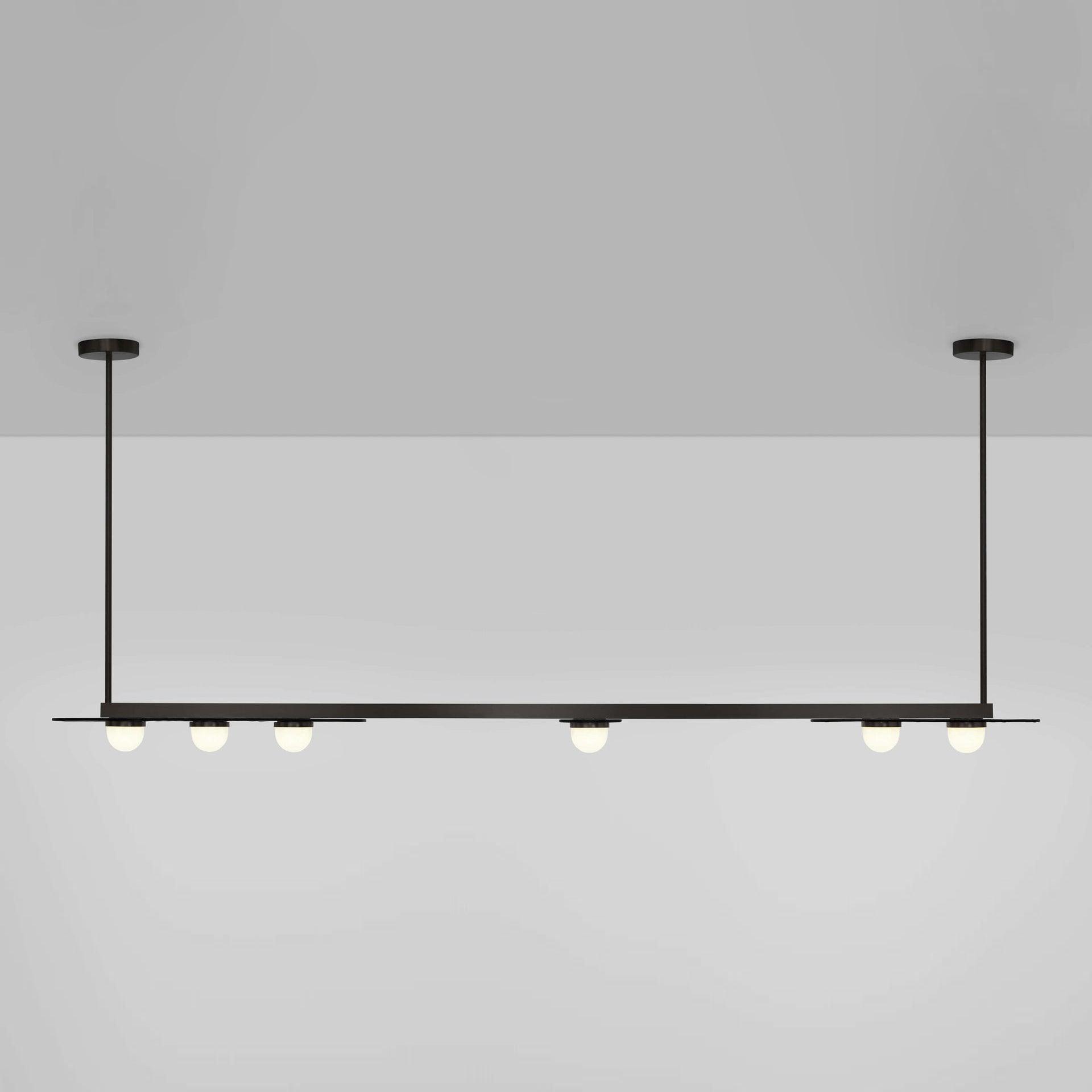 Modulo Modern Linear LED Chandelier Horizontal Geometric Pendant Light Gold Finish