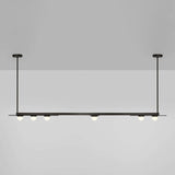 Modulo Modern Linear LED Chandelier Horizontal Geometric Pendant Light Gold Finish