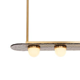Modulo Modern Linear LED Chandelier Horizontal Geometric Pendant Light Gold Finish