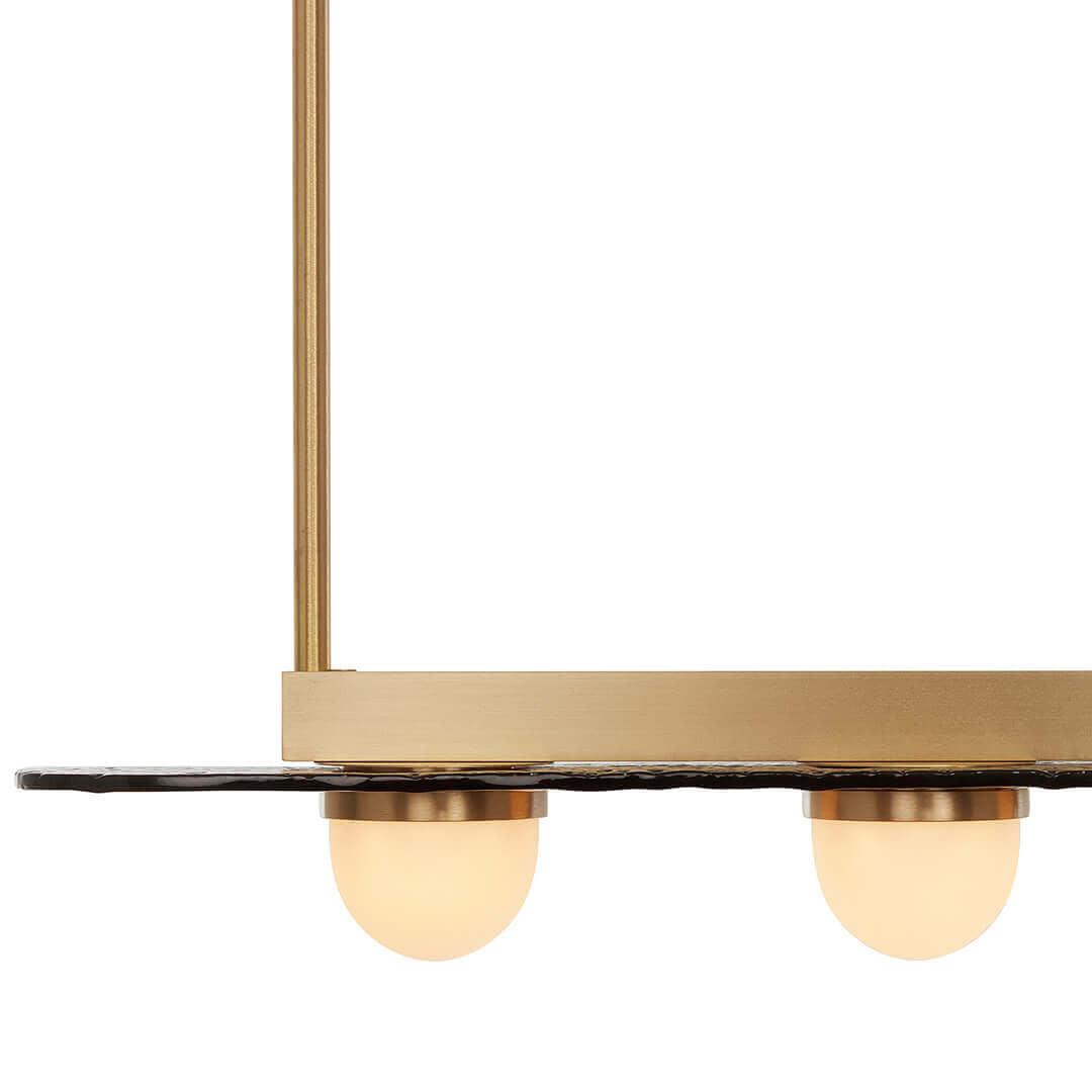 Modulo Modern Linear LED Chandelier Horizontal Geometric Pendant Light Gold Finish