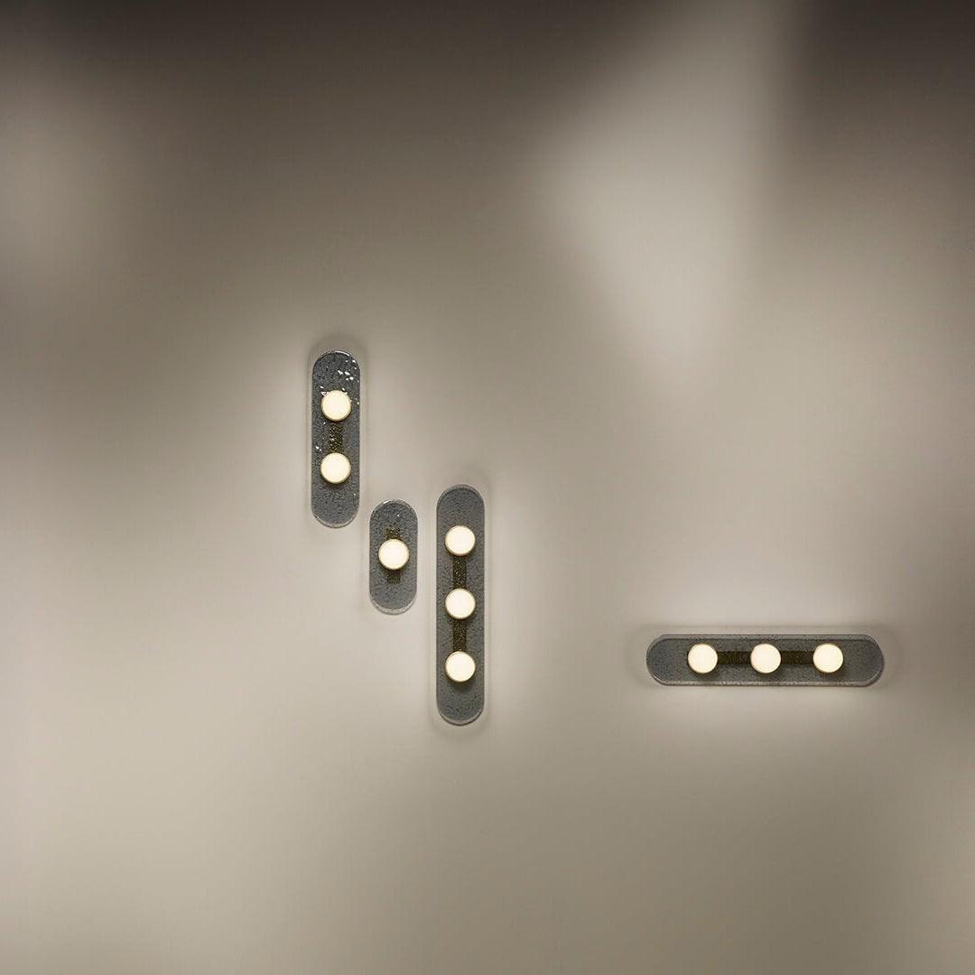 Modulo Modern Modular Glass LED Wall Sconce in Gold and Smoke Grey Finish