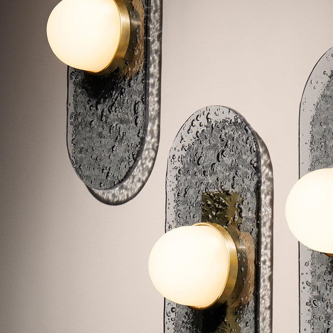 Modulo Modern Modular Glass LED Wall Sconce in Gold and Smoke Grey Finish