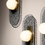 Modulo Modern Modular Glass LED Wall Sconce in Gold and Smoke Grey Finish
