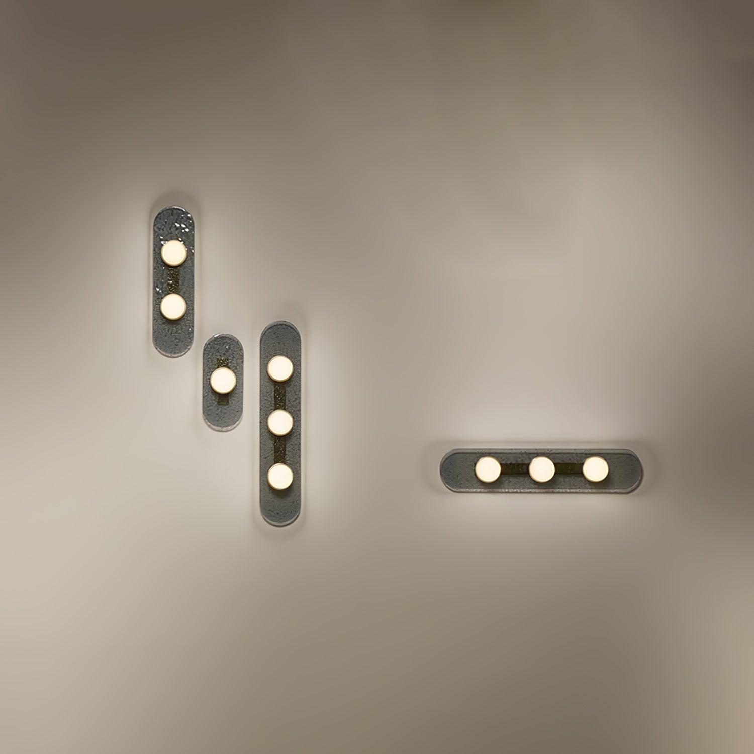Modulo Modern Modular Glass LED Wall Sconce in Gold and Smoke Grey Finish