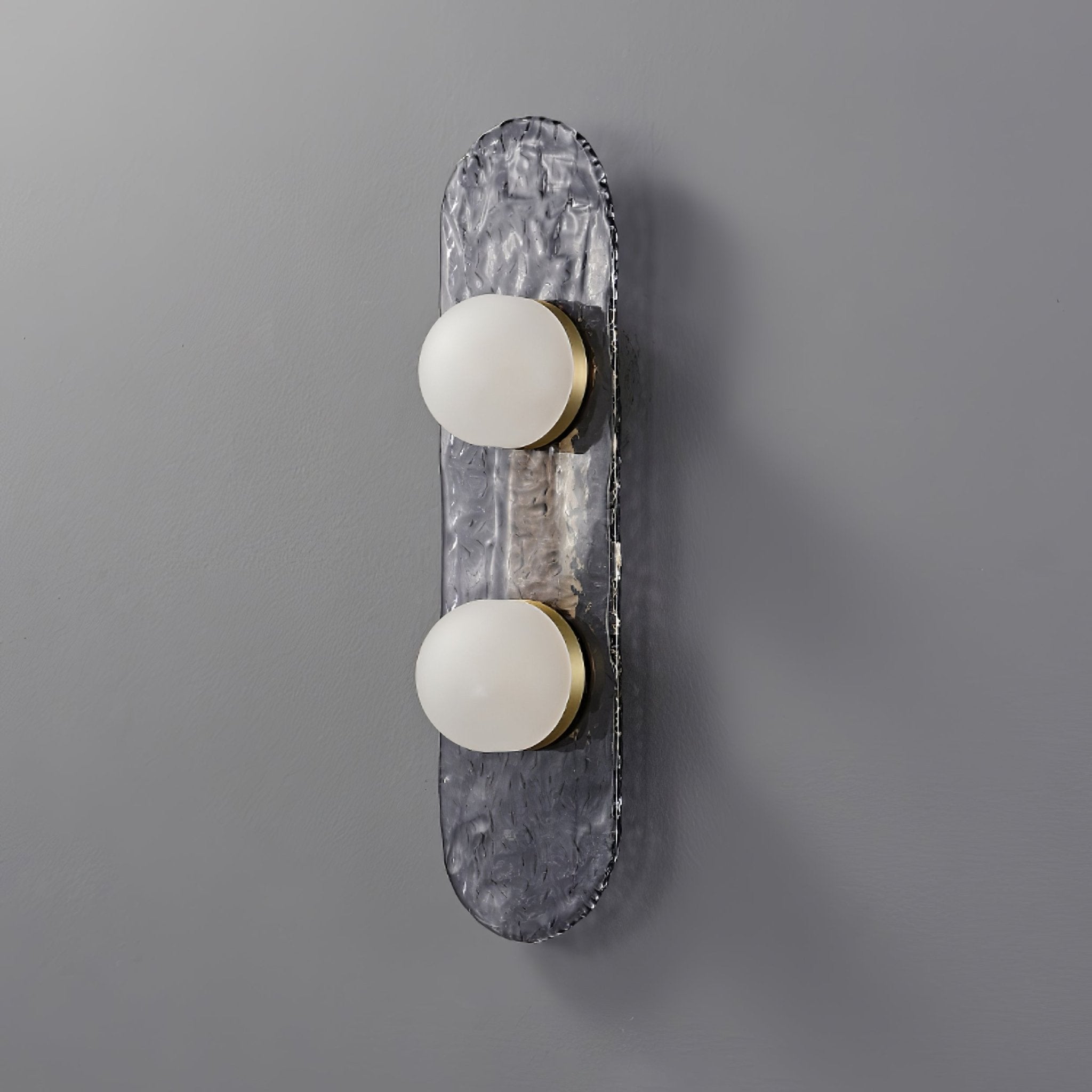 Modulo Modern Modular Glass LED Wall Sconce in Gold and Smoke Grey Finish