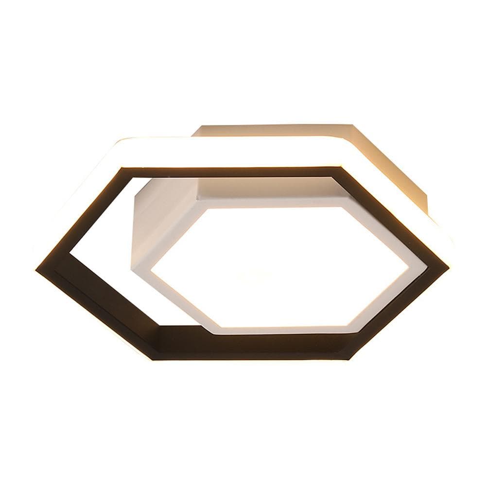 Modern Hexagonal LED Ceiling Light Minimalist Geometric Flush Mount Fixture for Kitchen and Bedroom