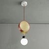 Monaco Modern Abstract Sculptural Pendant Light with Rattan and Glass Spheres