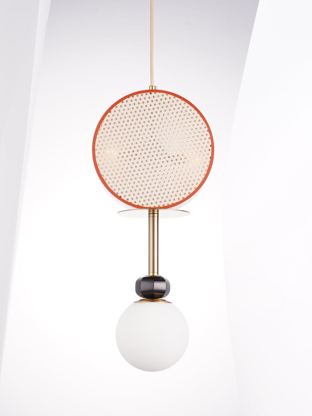 Monaco Modern Abstract Sculptural Pendant Light with Rattan and Glass Spheres