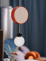Monaco Modern Abstract Sculptural Pendant Light with Rattan and Glass Spheres