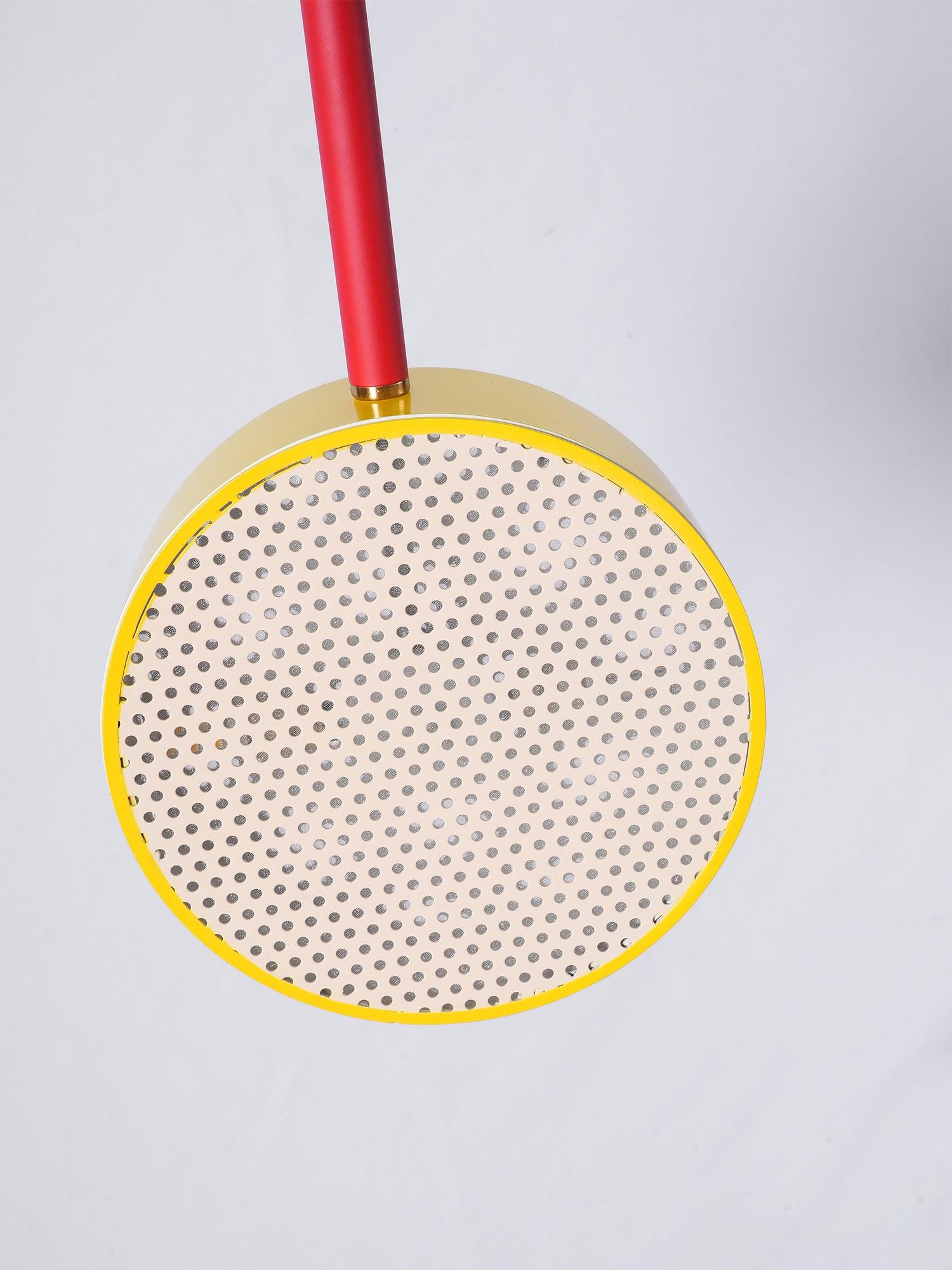 Monaco Modern Abstract Sculptural Pendant Light with Rattan and Glass Spheres