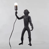 Sitting Monkey Resin Table Lamp Whimsical Animal Sculpture Desk Light for Living Room
