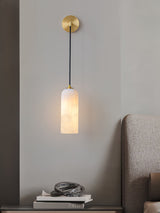 Monty Modern Alabaster Stone Wall Sconce Brass Indoor Light for Foyer and Kitchen